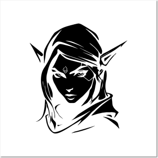 Minimalist Vector Elven Rogue Posters and Art